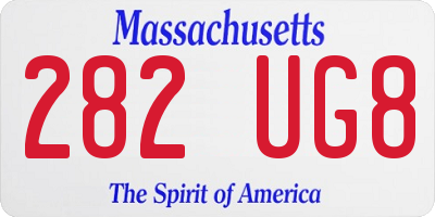MA license plate 282UG8