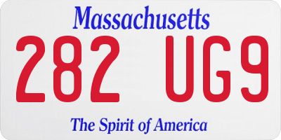 MA license plate 282UG9