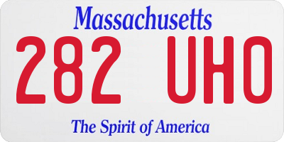 MA license plate 282UH0