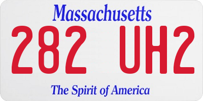 MA license plate 282UH2