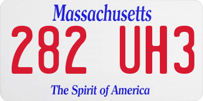 MA license plate 282UH3