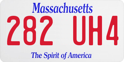 MA license plate 282UH4