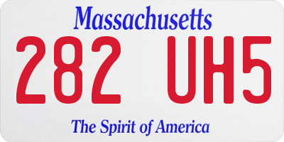 MA license plate 282UH5