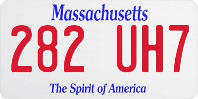 MA license plate 282UH7