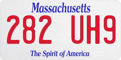 MA license plate 282UH9