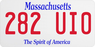 MA license plate 282UI0