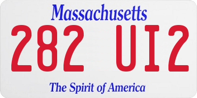 MA license plate 282UI2