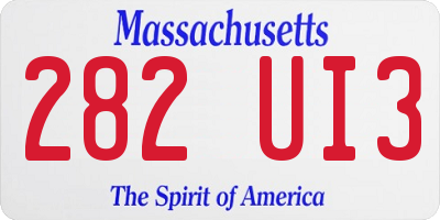 MA license plate 282UI3