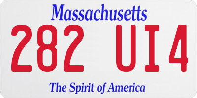 MA license plate 282UI4