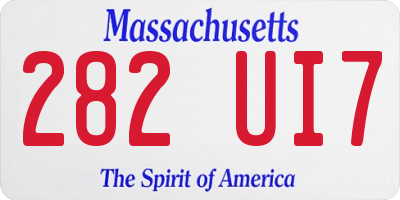 MA license plate 282UI7