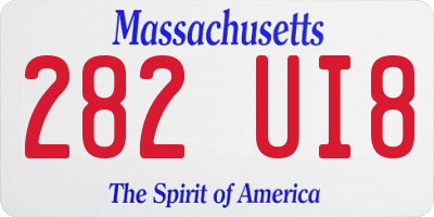 MA license plate 282UI8