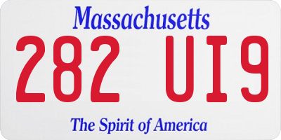 MA license plate 282UI9