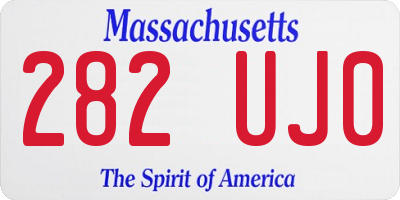 MA license plate 282UJ0