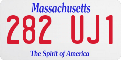 MA license plate 282UJ1