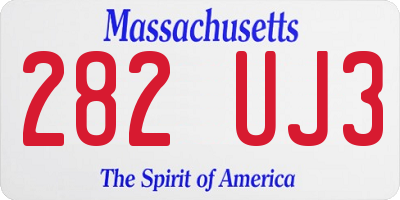 MA license plate 282UJ3