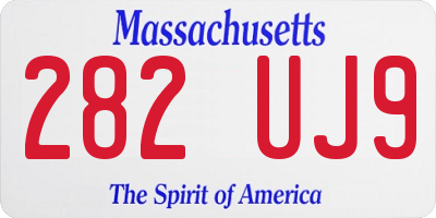 MA license plate 282UJ9