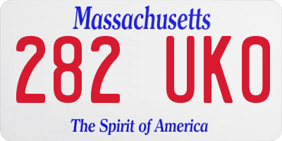 MA license plate 282UK0
