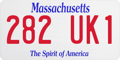 MA license plate 282UK1