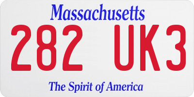 MA license plate 282UK3