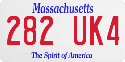 MA license plate 282UK4
