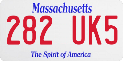 MA license plate 282UK5