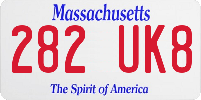 MA license plate 282UK8