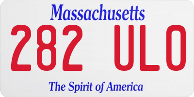 MA license plate 282UL0