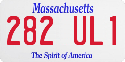 MA license plate 282UL1