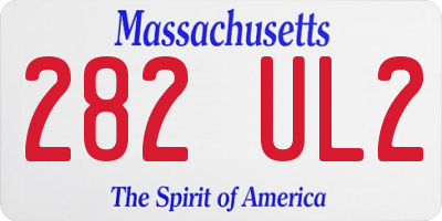 MA license plate 282UL2