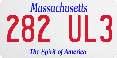 MA license plate 282UL3