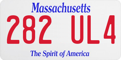 MA license plate 282UL4