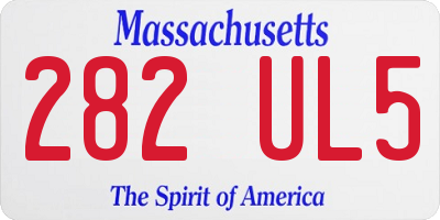 MA license plate 282UL5