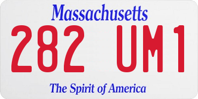 MA license plate 282UM1