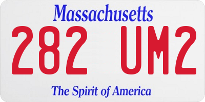 MA license plate 282UM2