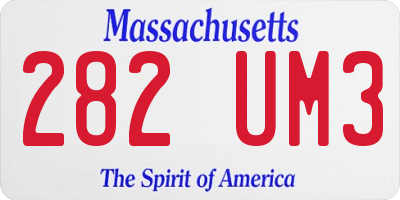 MA license plate 282UM3