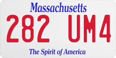 MA license plate 282UM4