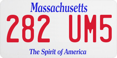MA license plate 282UM5