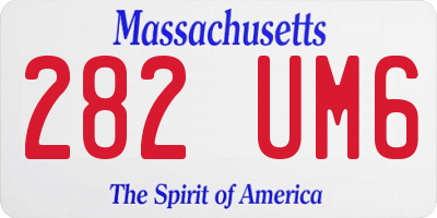 MA license plate 282UM6