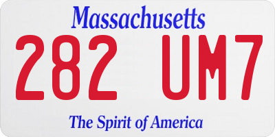 MA license plate 282UM7