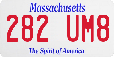 MA license plate 282UM8