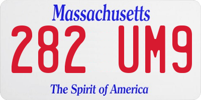 MA license plate 282UM9