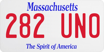 MA license plate 282UN0
