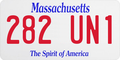 MA license plate 282UN1