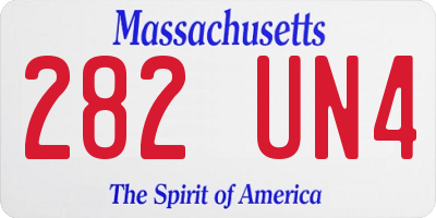 MA license plate 282UN4