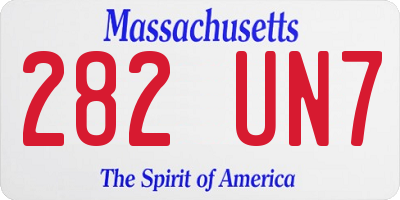 MA license plate 282UN7