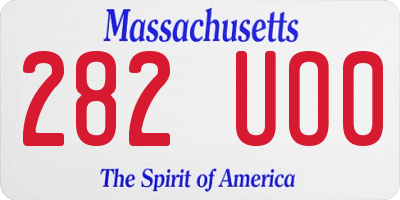 MA license plate 282UO0