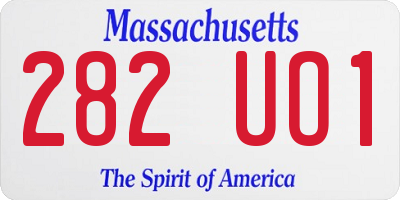 MA license plate 282UO1