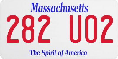 MA license plate 282UO2