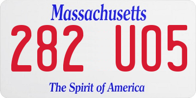MA license plate 282UO5