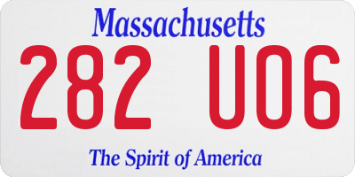 MA license plate 282UO6